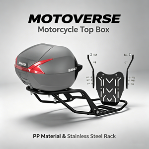 <span class=keywords><strong>Porte</strong></span>-bagages arrière robuste pour moto et ensemble de coffre arrière étanche universel pour moto avec support de fixation - Product Image 3