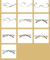 Gafas de Lectura de Aumento Tipo Media Luna para Personas Mayores, Lentes Blancas, Marco Metálico con Resorte, Diseño Elegante Unisex, Venta al Por Mayor