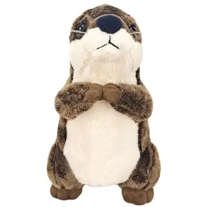 Muñeco de peluche de nutria rezando, ojos cerrados para orar por la buena suerte, muñeco de nutria pequeña, juguete de peluche, regalo de cumpleaños, venta al por mayor