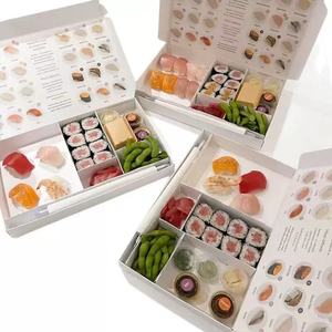 Caja de comida para llevar con tapa abatible y compartimentos para condimentos, ideal para sushi, <span class=keywords><strong>tapas</strong></span>, charcutería, ensalada, sashimi frito, kimbap, frutas y sándwiches - Product Image 5