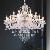 Lustre en cristal design pour salon, style duplex français, grande lampe suspendue longue pour restaurant, hôtel, escalier, hall de mariage