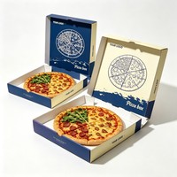 Boîte à pizza en carton blanc imprimé offset, 3 plis, ondulé, pour livraison, emballage alimentaire, boîte à emporter
