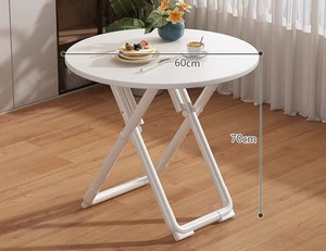 Tavolo <span class=keywords><strong>da</strong></span> <span class=keywords><strong>Cucina</strong></span> Pieghevole ed Estensibile Bianco Circolare Minimalista Moderno Salvaspazio per Balcone Appartamento Dormitorio Interno Esterno - Product Image 6