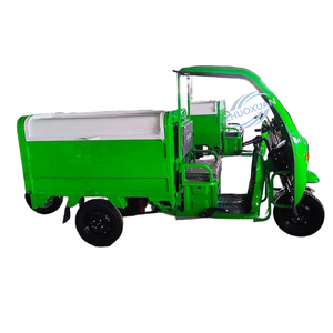 Tricycle de nettoyage électrique communautaire 400L en acier inoxydable avec benne hydraulique, capacité de charge de 100-200 kg et autonomie de 50-70 km pour parcs - Product Image 1