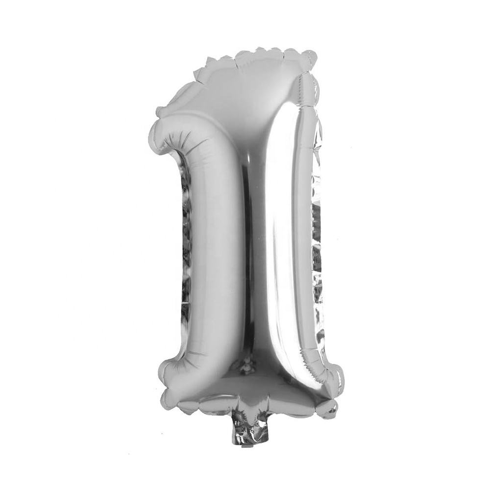 1 globo numérico plateado