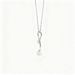 Pendentif en argent S925 31457DIY, perles de 5 à 7 mm, support vide, collier à double perle, accessoires de mode, pendentifs en perles DIY, breloques - Product Image 5