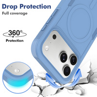 Coque de téléphone magnétique robuste personnalisée, antichoc, en TPU et PC, antidérapante, protection intégrale pour iPhone 17 18 Pro Max – Vente en gros
