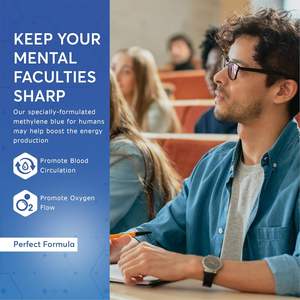 ยาเมทิลบลูแบบหยดสำหรับรับประทาน ยี่ห้อ ODM พรีเมียม ช่วยเพิ่มความจำและปรับปรุงการนอนหลับ ขนาด 2 มล. ต่อหนึ่งครั้ง บรรจุ 60 มล./ขวด - Product Image 2