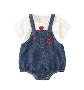 Baby Kleidung Sommer Kleidung Set Neugeborene Baby Strick Top Jeans rock Set