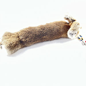 Premium vera pelliccia di coniglio cane da masticare giocattoli di lunga durata per la dentizione corda attrezzatura interattiva da allenamento - Product Image 2