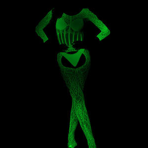 Nouvelle combinaison en maille haut de gamme pour femme, brodée, à entrejambe ouvert, combinaison romantique lumineuse pour la nuit - Product Image 5