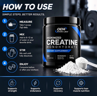 Créatine monohydratée en poudre pour adultes, antioxydant, soutien immunitaire, apport d'énergie, différentes saveurs, 500g, OEM/ODM, HALAL