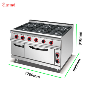 Estufa de gas comercial de 6 quemadores independientes Equipo de cocina para restaurante y hotel Acero inoxidable - Product Image 2