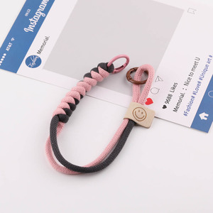 Two Tone Braided Wristband Phone <b>Lanyard</b> Middle Size Keychain DIY Jewelry Accessory - Product Image 4