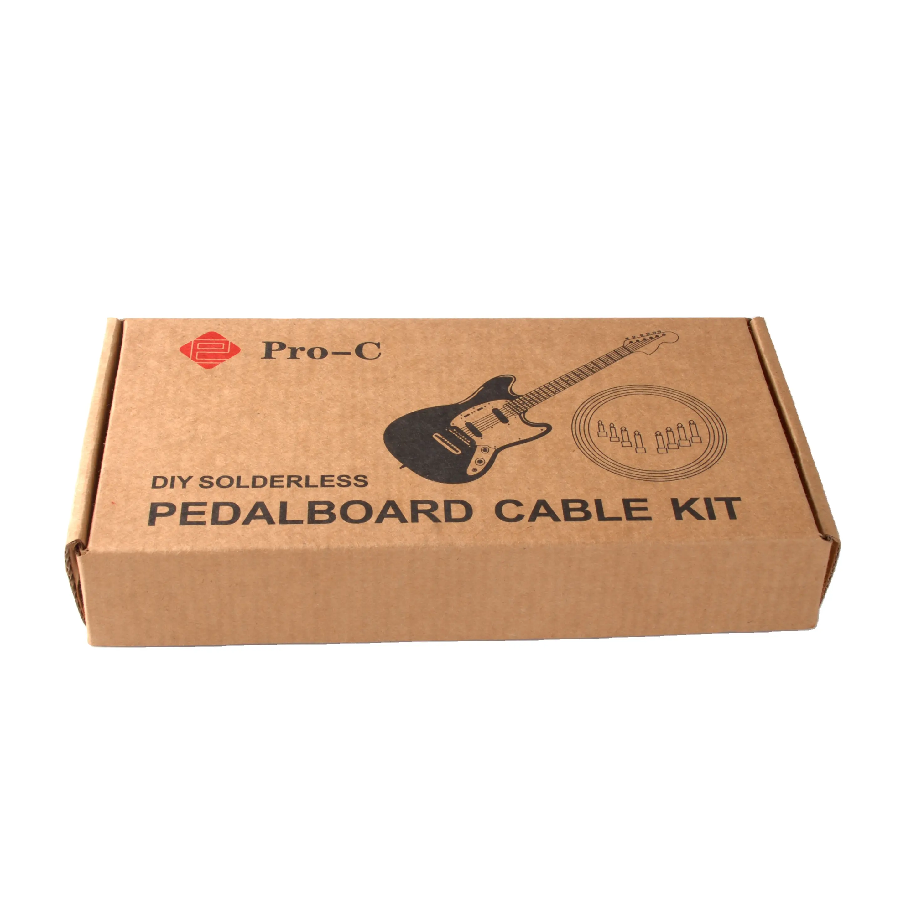 MUSIC SOUND Solderless DIY Guitar 6.35 1/4 Pedal Patch Cable kit 16pcs/suit with Cable 3M/5M and Tester KRAFT BOX