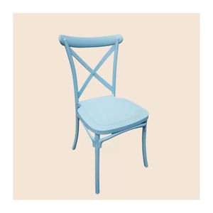 Chaise empilable en résine à dossier en X, design vintage, pour <span class=keywords><strong>ferme</strong></span>, vignoble, <span class=keywords><strong>mariage</strong></span>, banquet, salle à manger, hôtel - Product Image 5