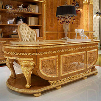 Rétro européen élégant Manoir bureau à domicile personnalisé luxe classique en bois massif sculpté à la main bureau de luxe