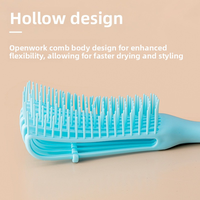 Brosse à cheveux démêlante MJ Custom Logo 9 rangées Denman, poils en nylon, manche en plastique, peigne à poux laser pour usage domestique et professionnel en salon de coiffure
