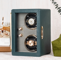 Boîte à remontoir automatique pour 2 montres Diplomat, alimentée par piles, avec lumière LED, moteur ultra-silencieux, 5 modes de rotation, arrêt automatique