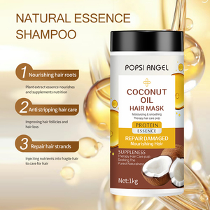 Mascarilla para el cabello de queratina de aceite de coco profesional OEM, mascarilla facial de reparación profunda alisadora de cabello de colágeno orgánico, Tratamiento capilar de 1L - Product Image 6