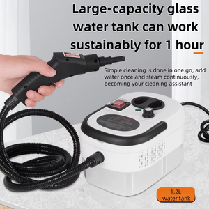 Limpiador a Vapor Eléctrico Portátil de 1500W, 3 Bares de Presión, Cuerpo de Plástico Blanco y Negro, Uso Doméstico - Product Image 4