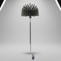 Balai à toile d'araignée pour plafond domestique avec long manche, brosse de dépoussiérage en fibres de polyester composite pour le nettoyage des lieux hauts