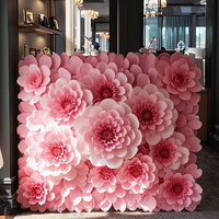 Mur de fleurs pour décoration de mariage, fleurs en papier faites à la main pour le Nouvel An chinois, décoration murale florale en carton écologique