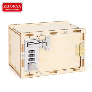 Zhorya creative technology wooden small password lock box diy science educational physics STEM toy for kids