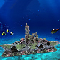 Navire de guerre noir perle bateau pirate aquarium décor aquarium décoration navire