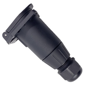 7 Pin Waterproof Socket Trailer <b>Plug</b> RV <b>Adapter</b> Black Connector For Taillight Signal - Product Image 2