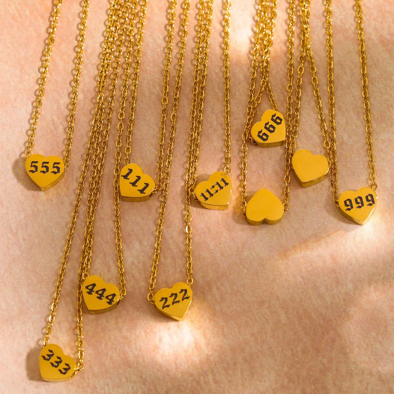 B4532 Number letter pendant charm necklace 18k gold plated stainless steel necklace for hiphop