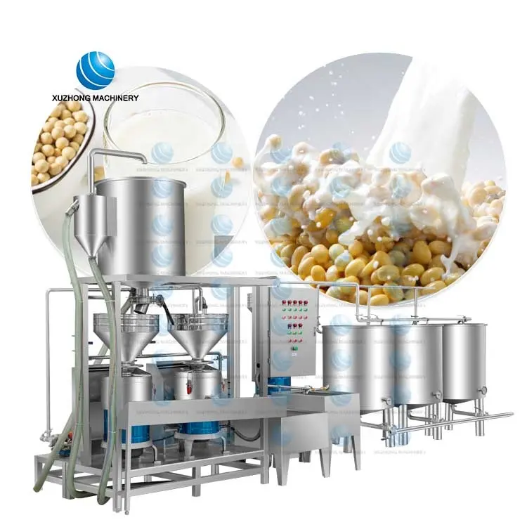 Machine industrielle à lait de soja Chine Machine commerciale à lait de soja Ligne de production de lait de soja Machines de traitement des produits aux haricots