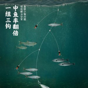 Kit de Señuelos para Pesca con Mosca, Set de Micro Pesca con Tres Anzuelos para Pesca en Agua Dulce y Lagos - Product Image 1