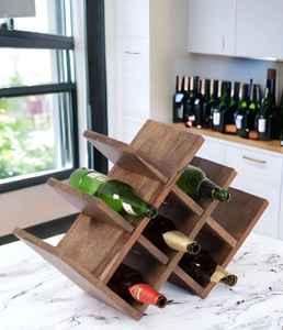 ชั้นเก็บไวน์ทำจากไม้เป็นมิตรกับสิ่งแวดล้อมทันสมัยส่งตรงจากโรงงานสำหรับการแสดงในห้องครัวบาร์ร้านอาหาร - Product Image 4