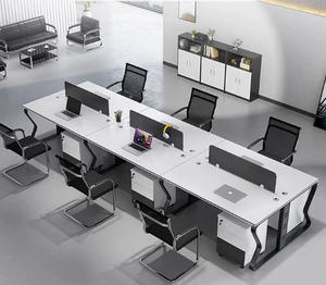 Silla de escritorio de oficina simple y moderna, combinación de escritorio de ordenador con pantalla cara <span class=keywords><strong>a</strong></span> cara para dos personas para uso doméstico - Product Image 3