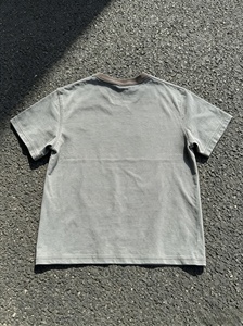 Camiseta de Manga Corta para Hombre, Cuello Redondo, Color Gris, Corte Regular, 100% Algodón Jersey, Estilo Casual, Color Sólido, Ribete en Contraste, Tejido de Punto - Product Image 2