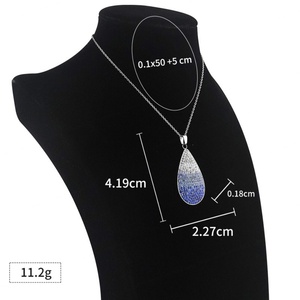 Pendentif goutte d'eau exquis en acier inoxydable avec strass colorés et zircon, pierre principale entièrement sertie de diamants, pour les chrétiens - Product Image 6