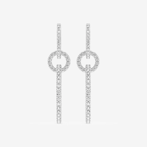 Boucles d'oreilles pendantes torsadées en diamant rond cultivé en laboratoire 1 carat, bijoux élégants et tendance pour femmes, design moderne et luxueux. - Product Image 3