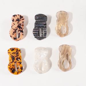 Pince à cheveux plate élégante française en gros, personnalisée, en acétate, grande pince à cheveux plate pour femme - Product Image 4