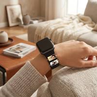 Breloque personnalisée pour bracelet de montre connectée avec photo, accessoire de bracelet de montre en acier inoxydable, cadeau commémoratif pour femmes et hommes