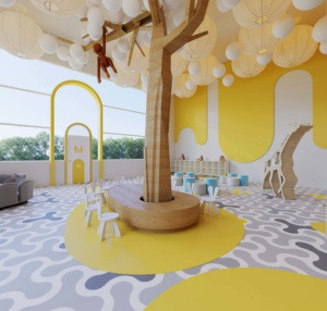 Desain Interior Kamar Bayi Kayu Kreatif, Perlengkapan Penitipan Anak Custom, Perabot Anak, Dekorasi Furnitur Sekolah PAUD - Product Image 1