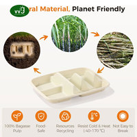 VVG OEM ODM Contenants à tacos biodégradables en bagasse à 3/5 compartiments pour restaurants mexicains