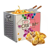 Machine à rouleaux de crème glacée à haute productivité, machine à crème glacée roulée avec kit complet pour la préparation de crème glacée roulée