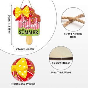 Factory Summer LOVE Wooden <b>Wall</b> Sign, Tropical Popsicle & Orange Decoration, Beach Themed Hanging Plaque for Home <b>Wall</b> Door - Product Image 4