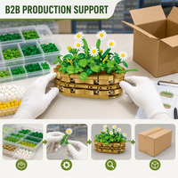 Kit de construction de panier tressé Daisy personnalisé OEM DIY, fleurs artificielles, jouet éducatif, cadeau pour enfants, décoration, vente en gros JJ9188