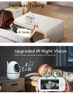 Système de surveillance pour bébés <span class=keywords><strong>jumeaux</strong></span> à double caméra, avec détection sonore, écran partagé, communication bidirectionnelle sur 300m et batterie 5000mAh - Meilleures ventes - Product Image 3