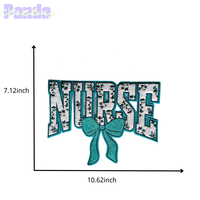 Patch d'infirmière brodé de paillettes de chenille de 10.6 pouces fait à la main Patch d'infirmière nœud en tissu thermocollant vêtements chapeaux vêtements Logos personnalisés