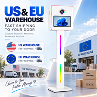 Machine de photomaton carrée de 15,6 pouces avec écran tactile DSLR, impression instantanée, lumière LED RVB et GIF Boomerang pour mariages et événements d'entreprise