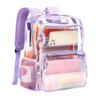 Sac à dos transparent de haute qualité personnalisé, grande capacité, sac de voyage, sac de rangement, sac à dos transparent en PVC imperméable