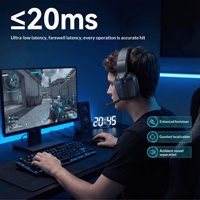 Headset Gaming PC Nirkabel Over-Ear Langsung dari Pabrik, ANC, Dapat Dilipat, Daya Tahan Baterai Lama, Latensi Rendah, Grosir